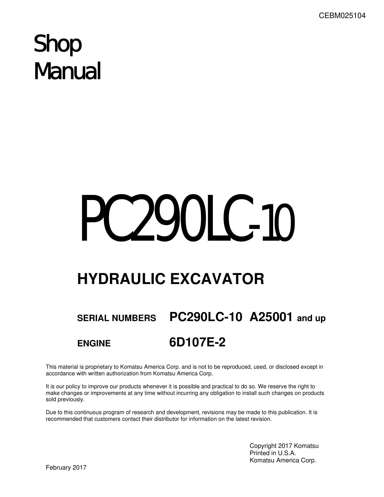 PC290LC-10 Shop Manual